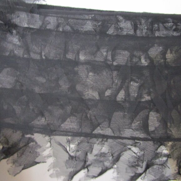 Raw Textured Silk Scarf Layover Wrap Coverup Black - Picture 8 of 9